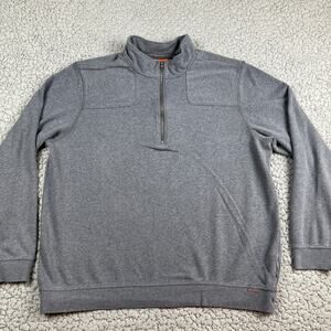 Merrell 1/4 Zip Pullover Sweater Mens XXL Gray Reinforced Shoulder Mock Neck